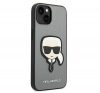 Karl Lagerfeld Saffiano Karl's Head Patch Apple iPhone 14 hátlap tok, ezüst