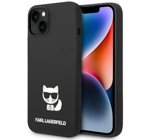 Karl Lagerfeld Silicone Choupette Body Apple iPhone 14 hátlap tok, fekete