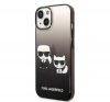 Karl Lagerfeld Gradient Ikonik Karl & Choupette Apple iPhone 14 hátlap tok, fekete