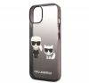 Karl Lagerfeld Gradient Ikonik Karl & Choupette Apple iPhone 14 hátlap tok, fekete