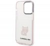 Karl Lagerfeld Transparent Choupette Body Apple iPhone 14 Pro Max hátlap tok, rózsaszín