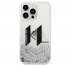 Karl Lagerfeld Liquid Glitter Big KL Apple iPhone 14 Pro Max hátlap tok, ezüst