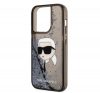 Karl Lagerfeld Glitter Karl Head Apple iPhone 14 Pro Max hátlap tok, fekete