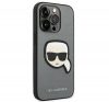 Karl Lagerfeld Saffiano Karl's Head Patch Apple iPhone 14 Pro Max hátlap tok, ezüst