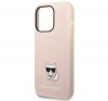 Karl Lagerfeld Silicone Choupette Body Apple iPhone 14 Pro Max hátlap tok, halvány rózsaszín