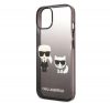 Karl Lagerfeld Gradient Ikonik Karl & Choupette Apple iPhone 14 Pro Max hátlap tok, fekete