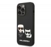 Karl Lagerfeld Liquid Silicone Karl & Choupette Apple iPhone 14 Pro Magsafe hátlap tok, fekete