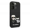 Karl Lagerfeld Liquid Silicone Karl & Choupette Apple iPhone 14 Pro Magsafe hátlap tok, fekete