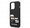 Karl Lagerfeld Liquid Silicone Karl & Choupette Apple iPhone 14 Pro Magsafe hátlap tok, fekete