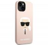 Karl Lagerfeld Silicone Karl's Head Apple iPhone 14 Plus Magsafe hátlap tok, halvány rózsaszín