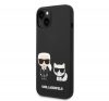 Karl Lagerfeld Liquid Silicone Karl & Choupette Apple iPhone 14 Plus Magsafe hátlap tok, fekete