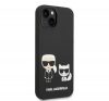 Karl Lagerfeld Liquid Silicone Karl & Choupette Apple iPhone 14 Plus Magsafe hátlap tok, fekete