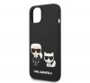 Karl Lagerfeld Liquid Silicone Karl & Choupette Apple iPhone 14 Plus Magsafe hátlap tok, fekete