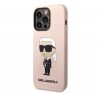 Karl Lagerfeld Silicone Ikonik Apple iPhone 14 Pro Max Magsafe hátlap tok, rózsaszín