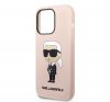 Karl Lagerfeld Silicone Ikonik Apple iPhone 14 Pro Max Magsafe hátlap tok, rózsaszín