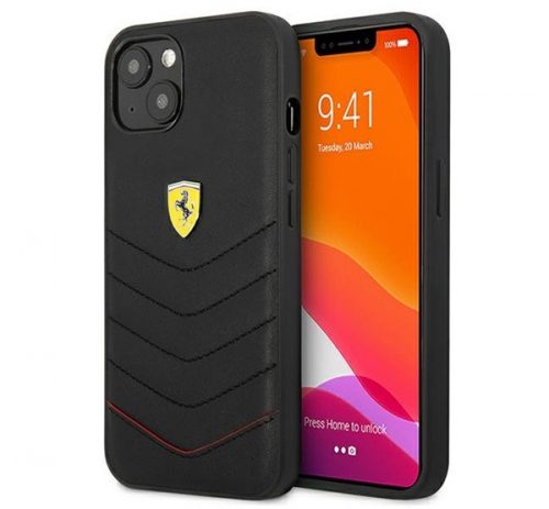 Ferrari Off Track Quilted Apple iPhone 13 hátlap tok, fekete