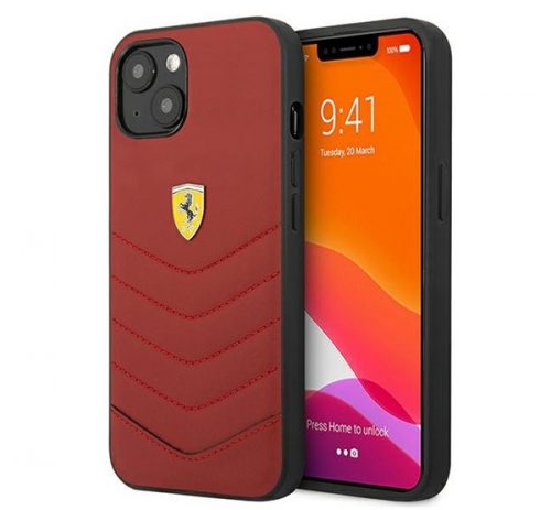 Ferrari Off Track Quilted Apple iPhone 13 hátlap tok, piros