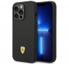 Ferrari Silicone Metal Apple iPhone 14 Pro hátlap tok, fekete