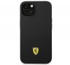 Ferrari Silicone Metal Apple iPhone 14 Plus hátlap tok, fekete