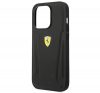 Ferrari Leather Stamp Sides Apple iPhone 14 Pro Max hátlap tok, fekete