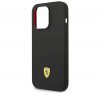 Ferrari Silicone Metal Apple iPhone 14 Pro Max hátlap tok, fekete