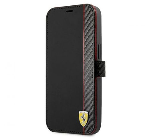 Ferrari On Track Apple iPhone 13 karbon flip tok, fekete