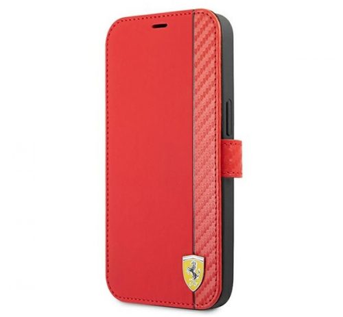 Ferrari On Track Apple iPhone 13 Pro Max karbon flip tok, piros