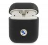 BMW Geniune Leather Silver Logo Apple AirPods szilikon tok, fekete