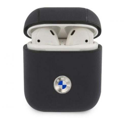 BMW Geniune Leather Silver Logo Apple AirPods szilikon tok,  kék