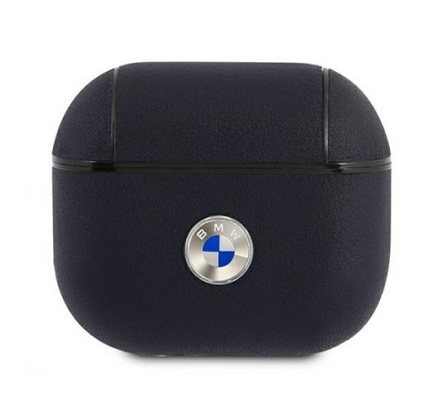 BMW Geniune Leather Silver Logo Apple AirPods 3 szilikon tok,  kék