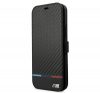 BMW M Collection PU Carbon Stripe Apple iPhone 13 mini flip tok, fekete