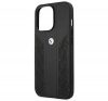 BMW Leather Curve Perforate Apple iPhone 13 Pro hátlap tok, fekete