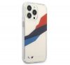 BMW Motorsport Tricolor Apple iPhone 13 Pro hátlap tok, átlátszó