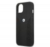 BMW Leather Curve Perforate Apple iPhone 13 hátlap tok, fekete