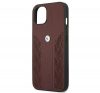 BMW Leather Curve Perforate Apple iPhone 13 hátlap tok, piros