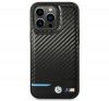 BMW Leather Carbon Apple iPhone 14 Pro hátlap tok, fekete