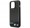 BMW Leather Carbon Apple iPhone 14 Pro hátlap tok, fekete