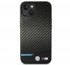 BMW Leather Carbon Apple iPhone 14 Plus hátlap tok, fekete