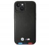 BMW Leather Stamp Tricolor Apple iPhone 14 Plus hátlap tok, fekete