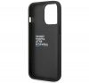 BMW Leather Stamp Tricolor Apple iPhone 14 Pro Max hátlap tok, fekete