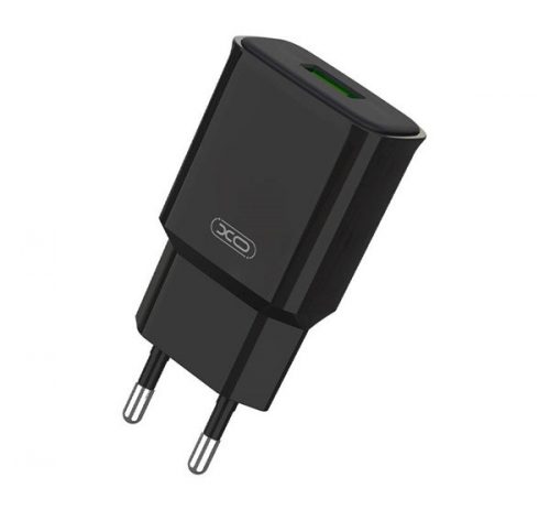 XO L92D hálózati gyorstöltő adapter USB, 18W, fekete