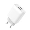 XO L57 hálózati gyorstöltő adapter 2xUSB + USB / Type-C kábel, 2,4A, fehér