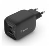 Belkin Boost Chagre hálózati gyorstöltő 2xType-C, 65W, fekete