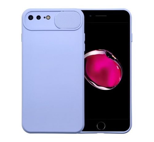 Slide Apple iPhone 7 Plus/8 Plus, kameravédős szilikon tok, levendula