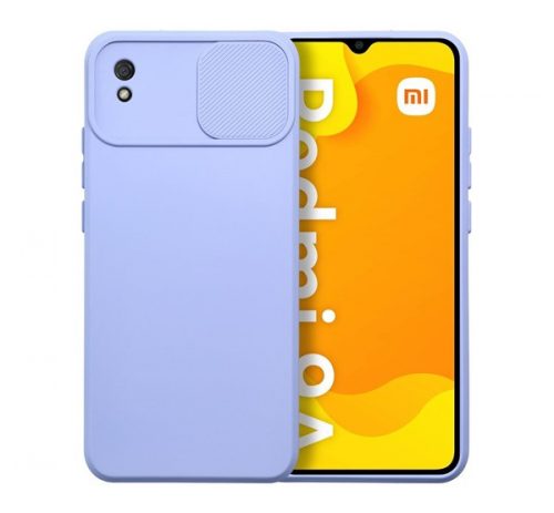 Slide Xiaomi Redmi 9A/9AT, kameravédős szilikon tok, levendula