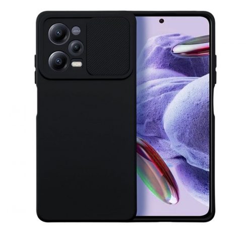 Slide Xiaomi Redmi Note 12 Pro 5G, kameravédős szilikon tok, fekete