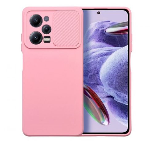 Slide Xiaomi Redmi Note 12 Pro 5G, kameravédős szilikon tok, rózsaszín