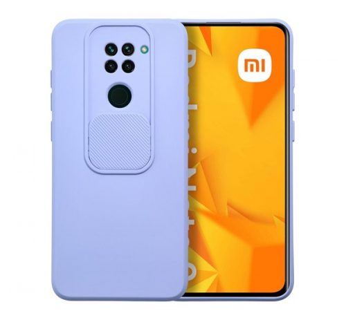 Slide Xiaomi Redmi Note 9, kameravédős szilikon tok, levendula