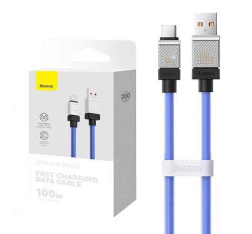 Baseus CoolPlay USB / Type-C töltő- és adatkábel, 100W, 2m, kék