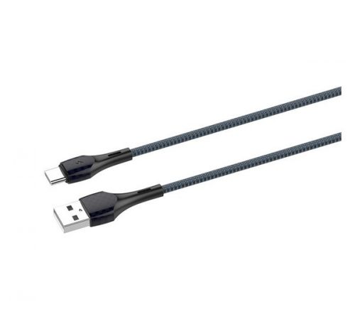 LDNIO LS521,  USB / Type-C töltő- és adatkábel, 1m, szürke-kék